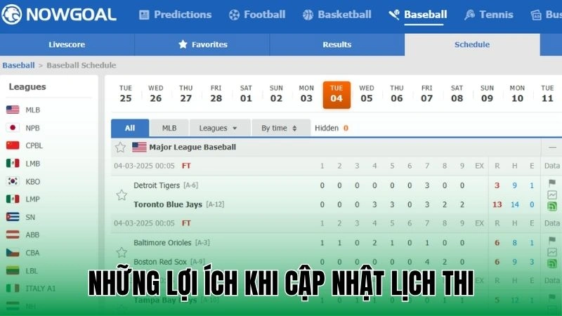 Những lợi ích khi cập nhật lịch thi