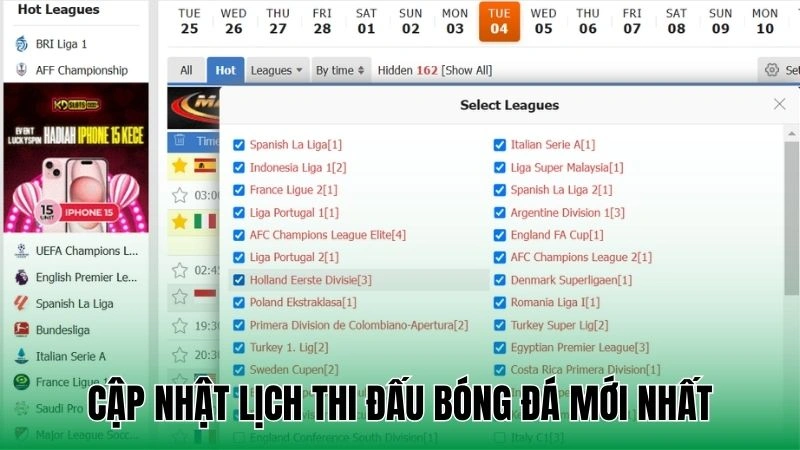 Cập nhật lịch thi đấu bóng đá nowgoal mới nhất